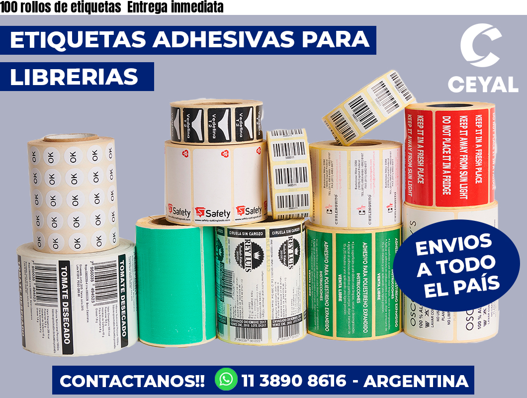 100 rollos de etiquetas  Entrega inmediata