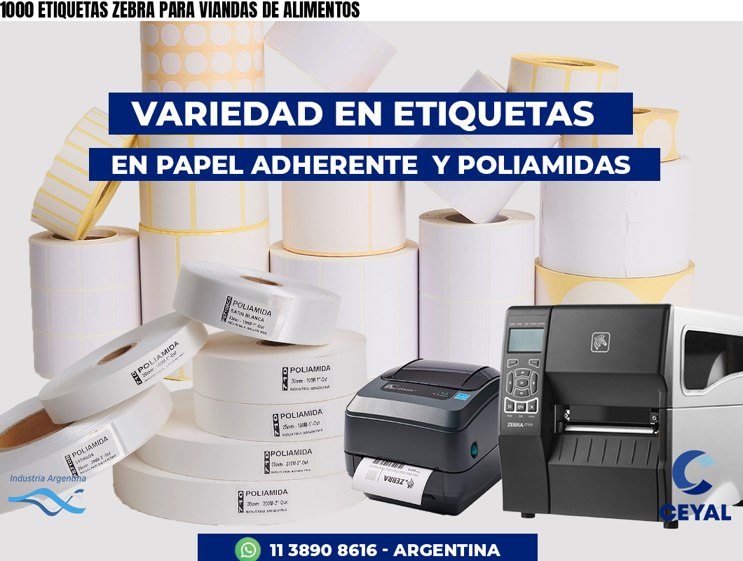 1000 ETIQUETAS ZEBRA PARA VIANDAS DE ALIMENTOS
