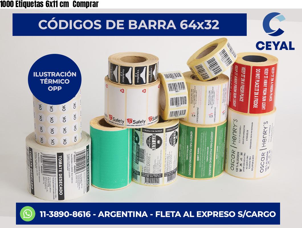 1000 Etiquetas 6×11 cm  Comprar