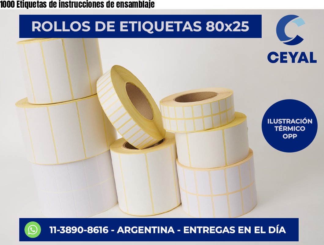 1000 Etiquetas de instrucciones de ensamblaje