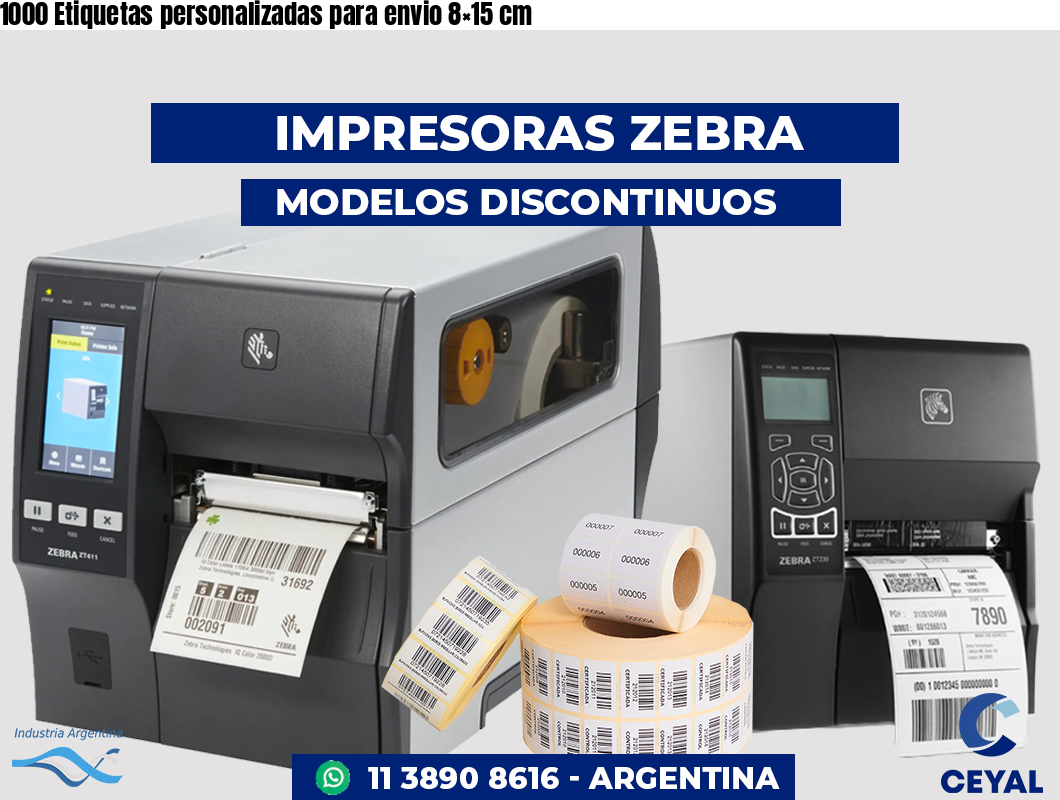 1000 Etiquetas personalizadas para envio 8×15 cm