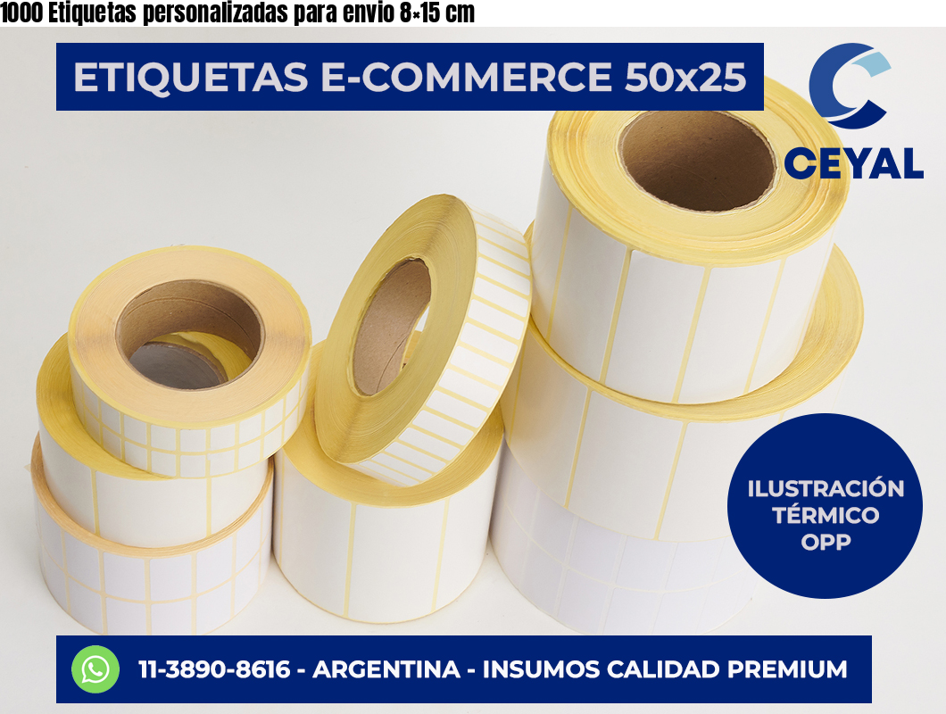1000 Etiquetas personalizadas para envio 8×15 cm