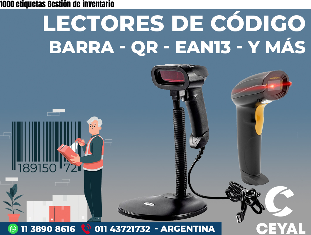 1000 etiquetas Gestión de inventario