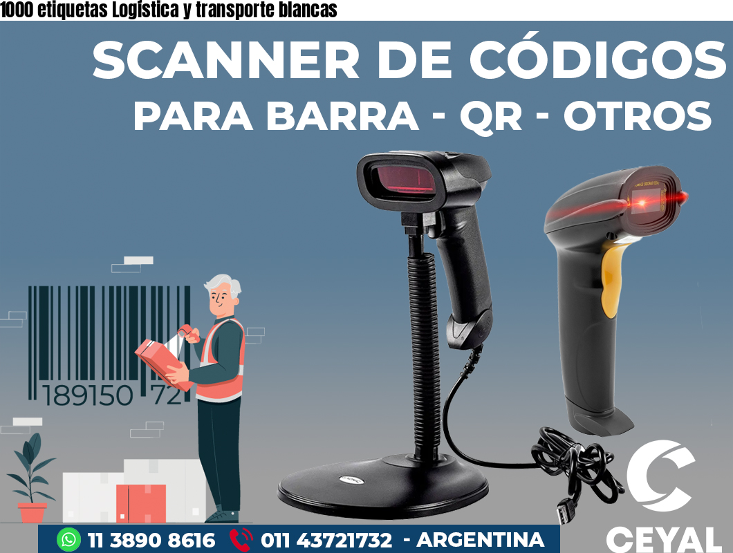 1000 etiquetas Logística y transporte blancas