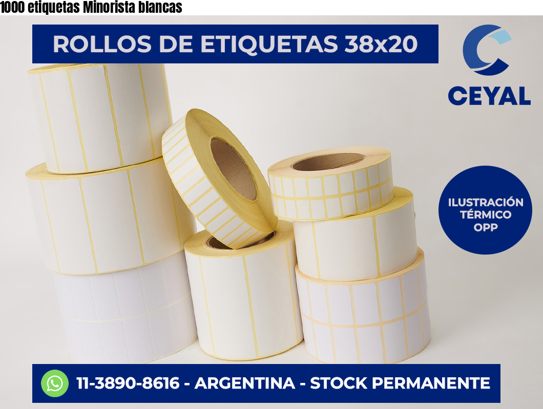 1000 etiquetas Minorista blancas