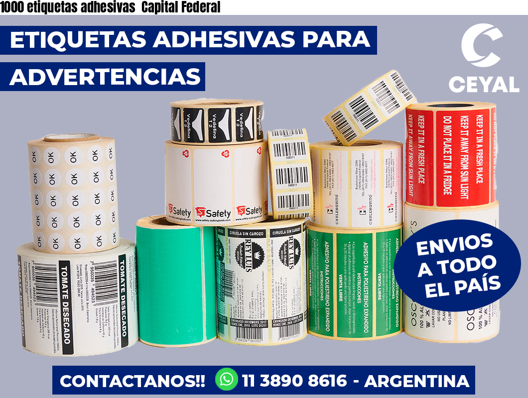 1000 etiquetas adhesivas Capital Federal