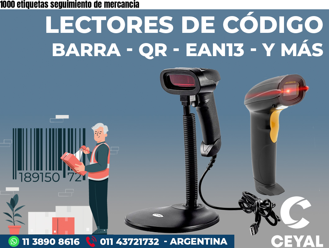 1000 etiquetas seguimiento de mercancia