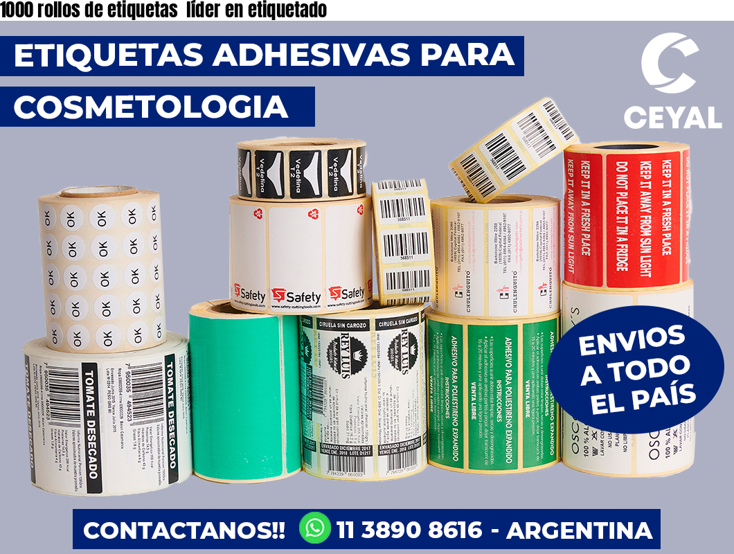 1000 rollos de etiquetas líder en etiquetado