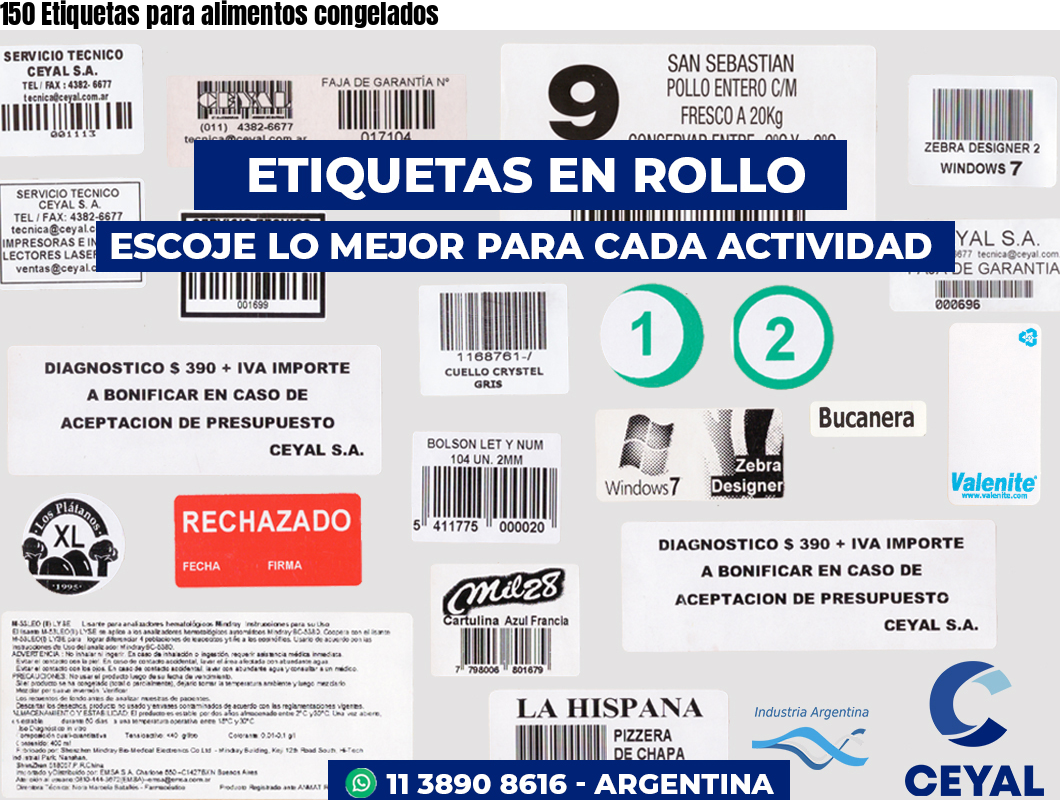 150 Etiquetas para alimentos congelados