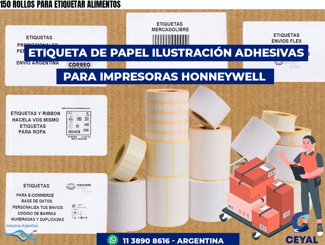 150 ROLLOS PARA ETIQUETAR ALIMENTOS