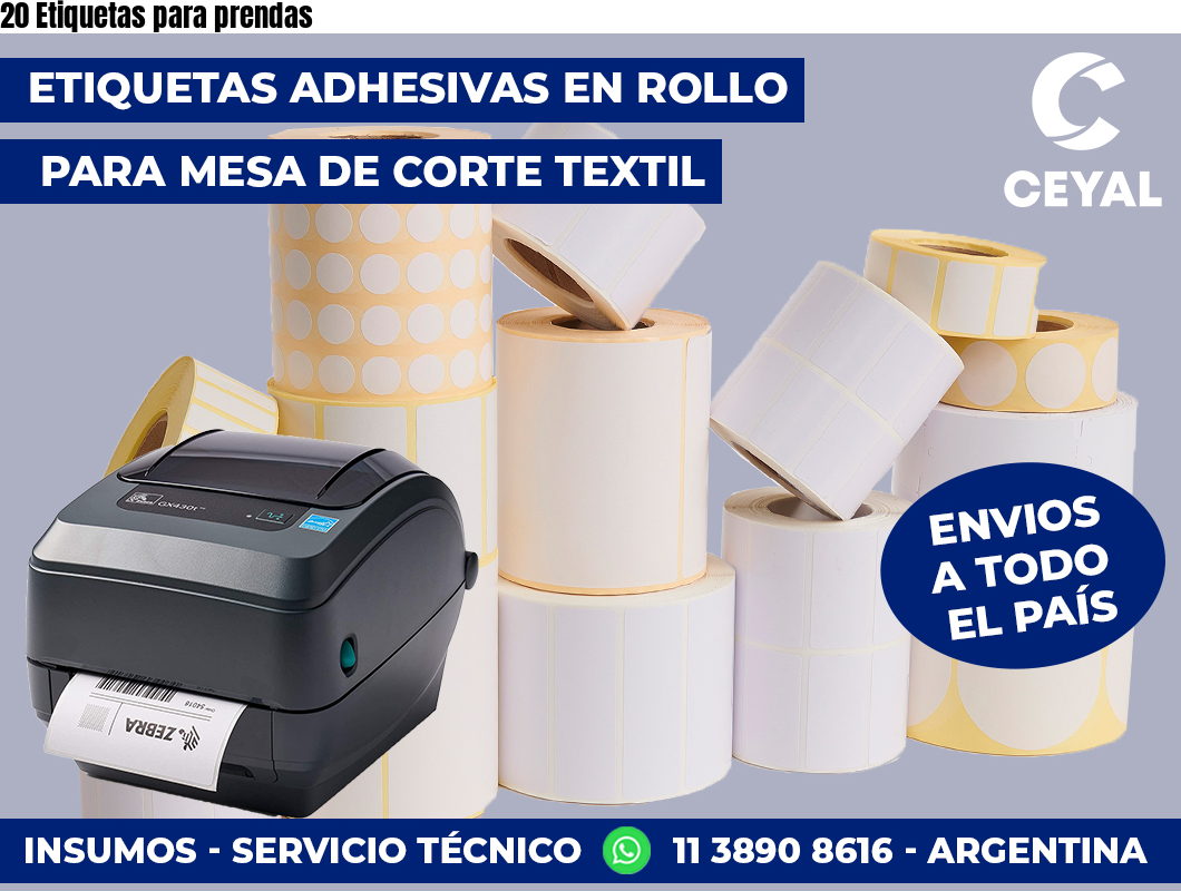 20 Etiquetas para prendas