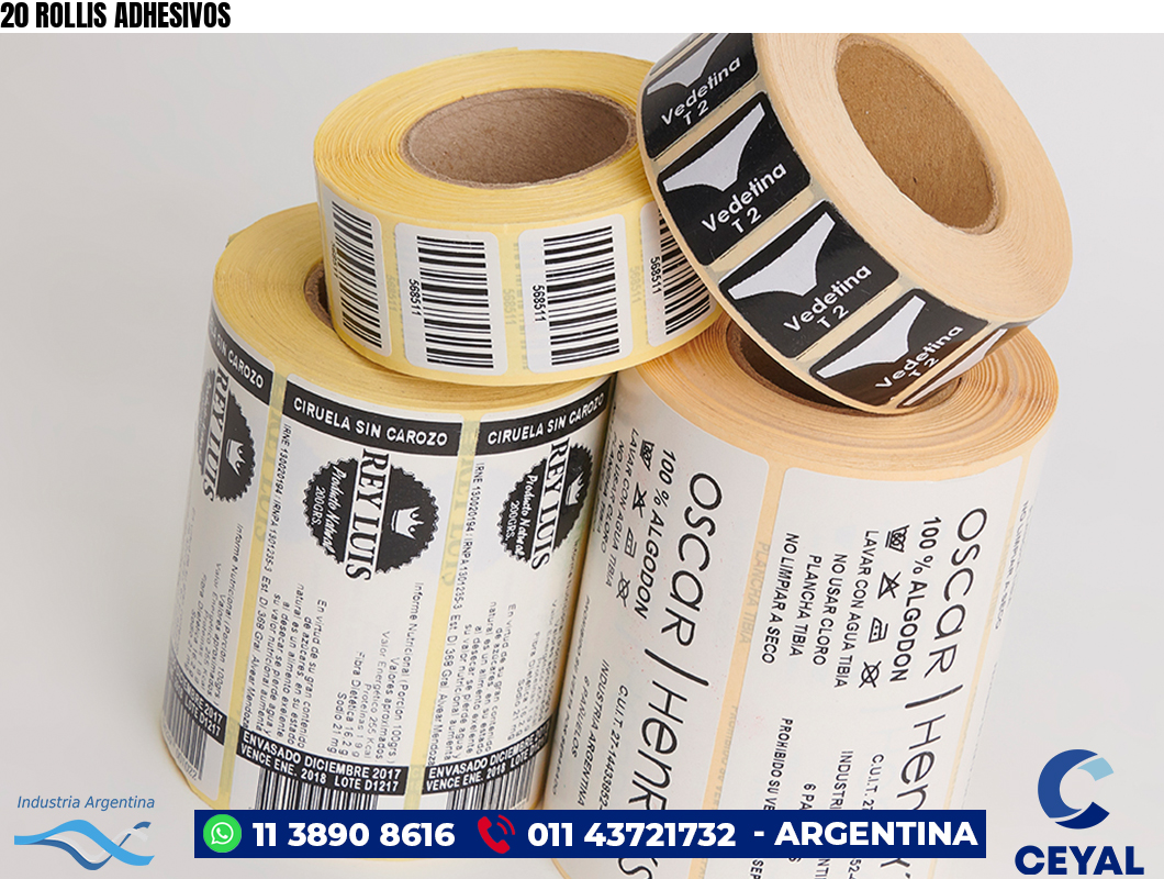 20 ROLLIS ADHESIVOS