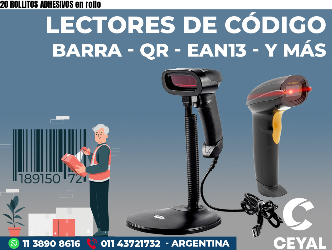 20 ROLLITOS ADHESIVOS en rollo