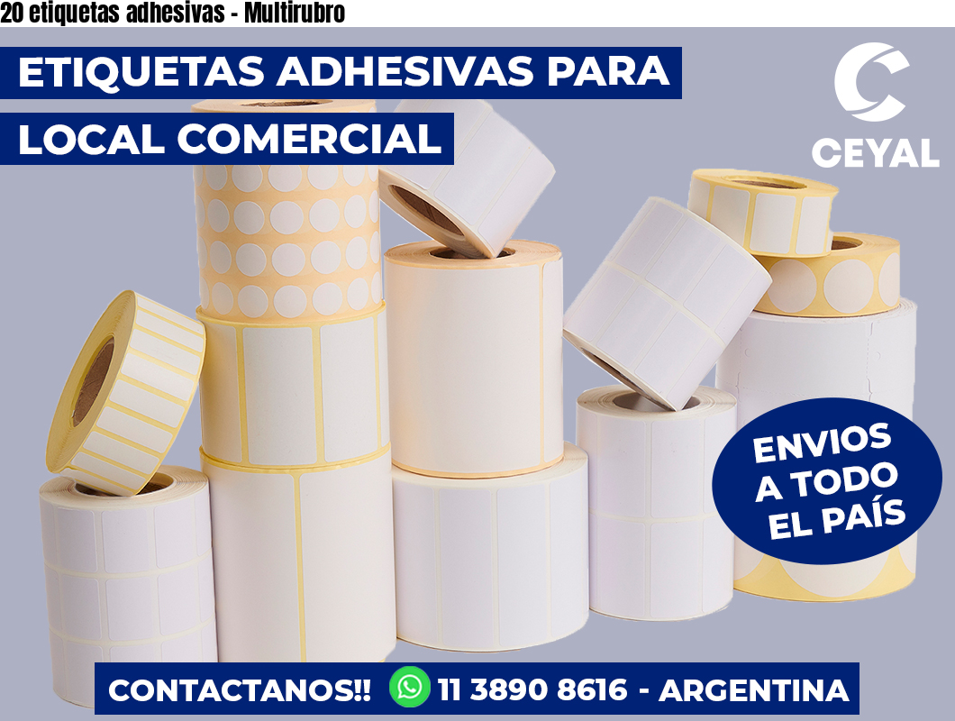20 etiquetas adhesivas - Multirubro