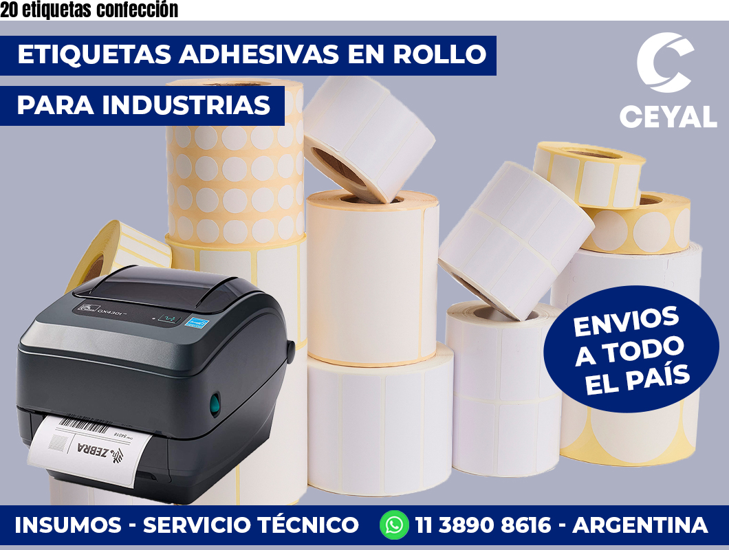 20 etiquetas confección