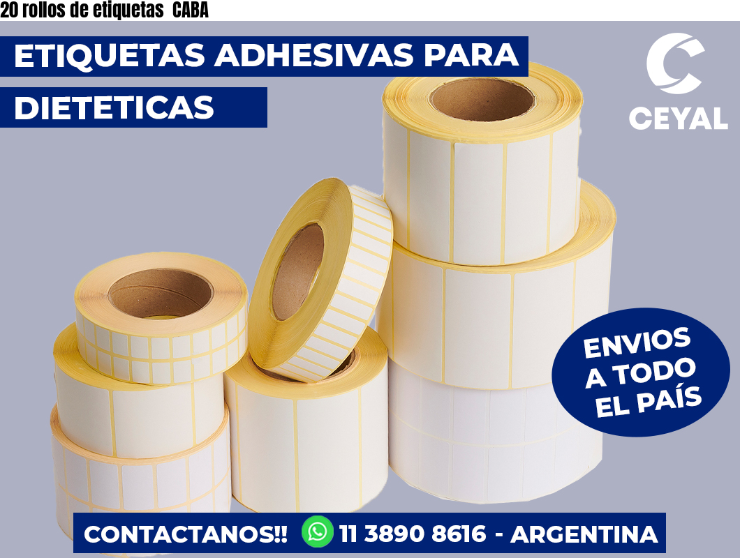 20 rollos de etiquetas CABA
