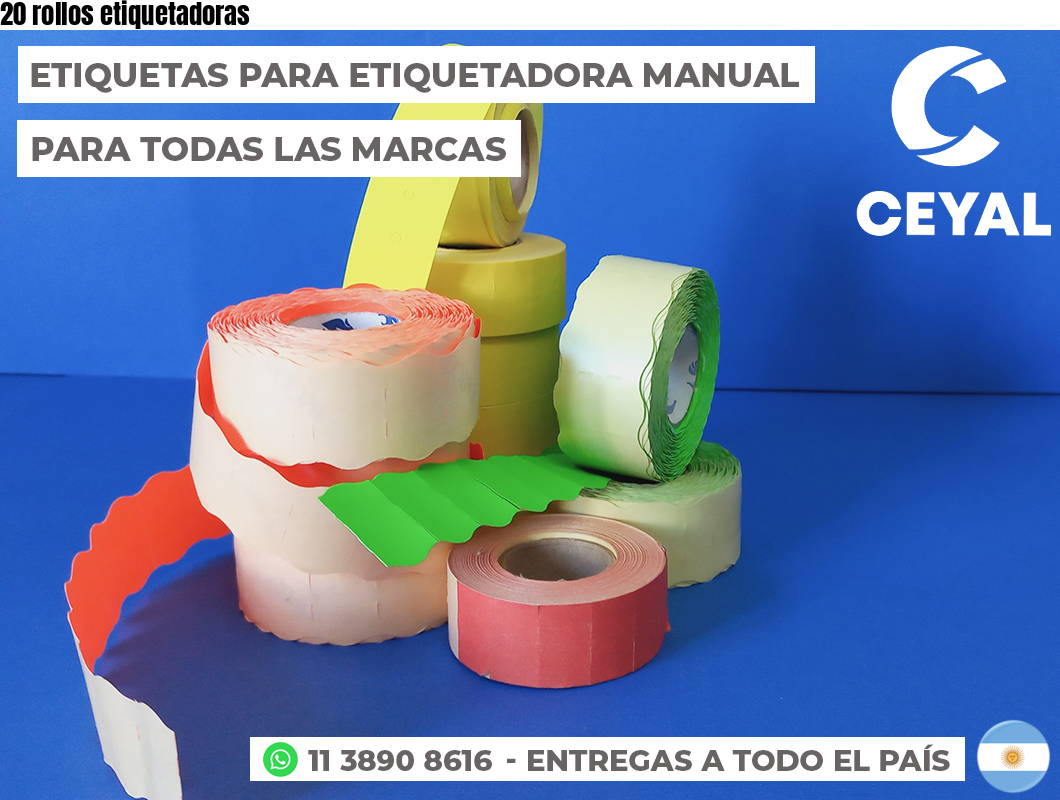20 rollos etiquetadoras
