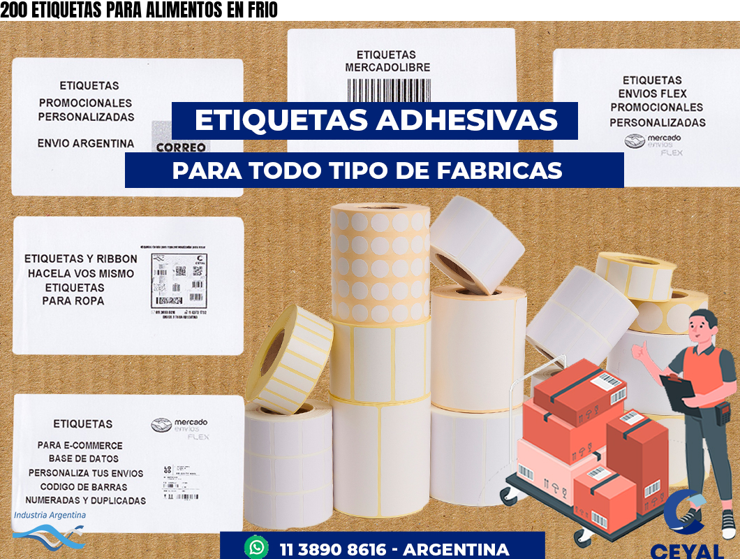 200 ETIQUETAS PARA ALIMENTOS EN FRIO