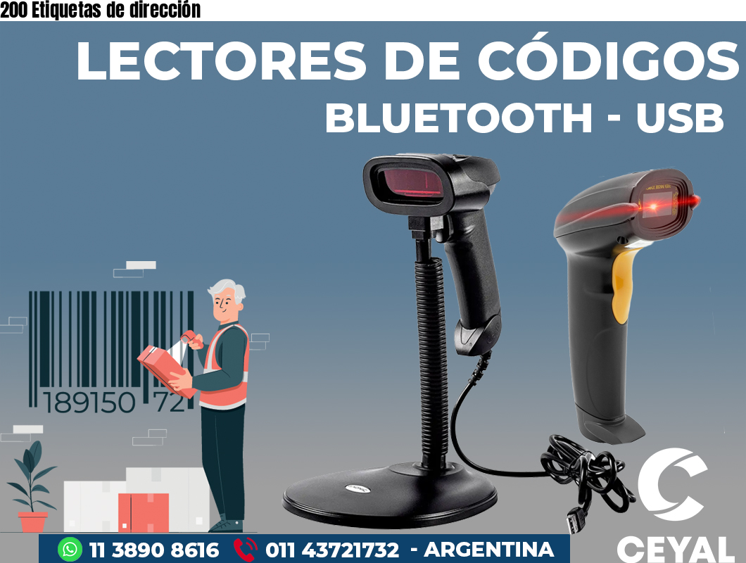 200 Etiquetas de dirección