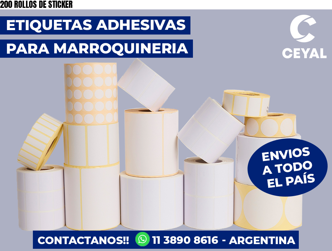 200 ROLLOS DE STICKER