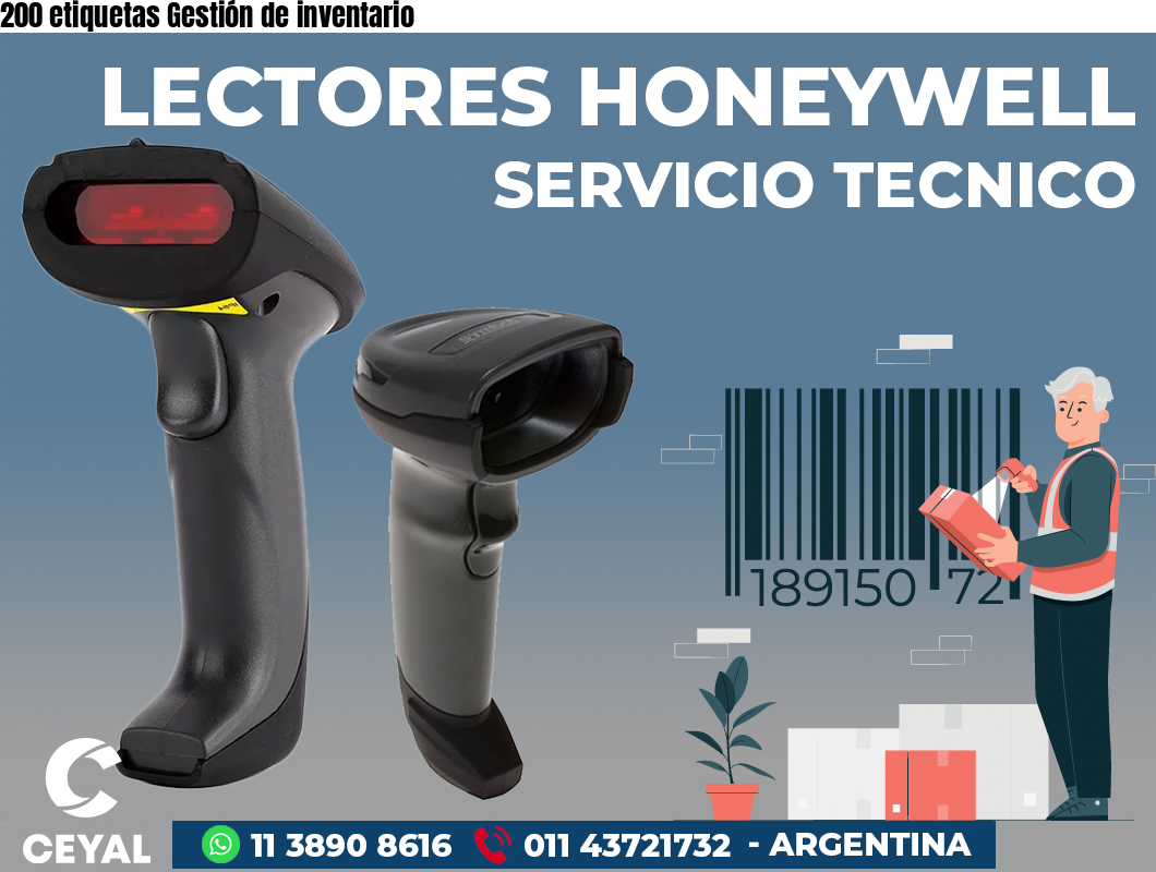 200 etiquetas Gestión de inventario