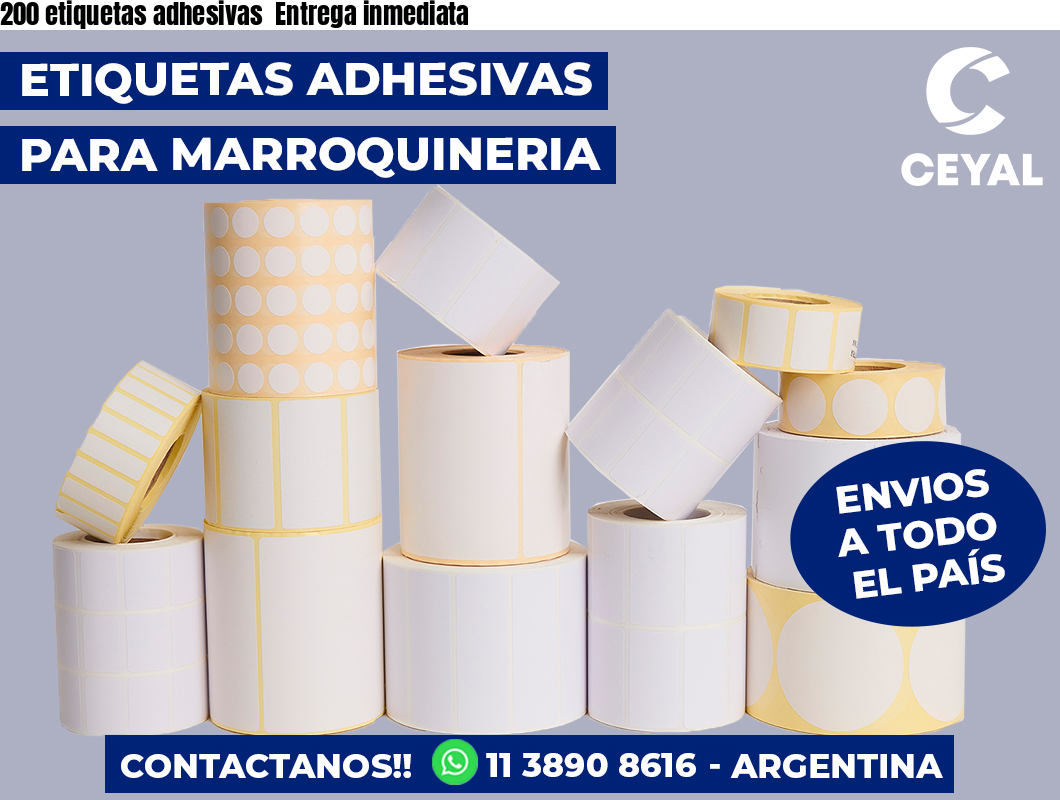 200 etiquetas adhesivas Entrega inmediata