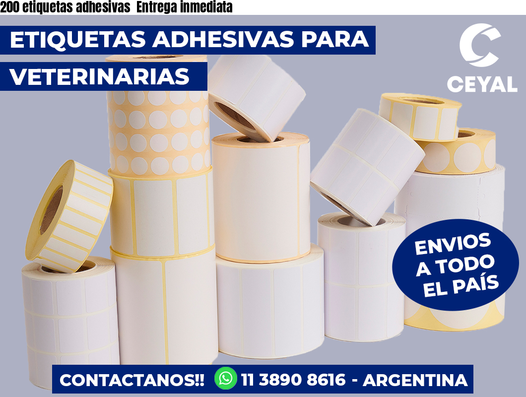 200 etiquetas adhesivas Entrega inmediata