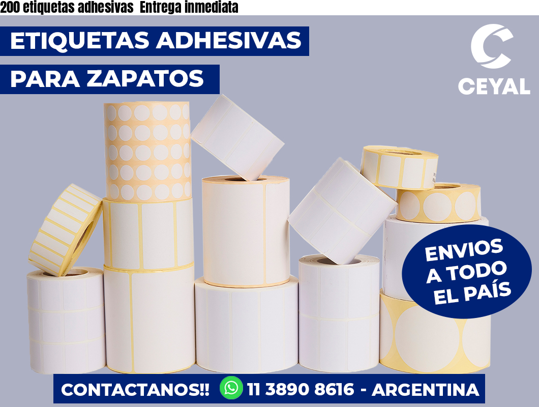 200 etiquetas adhesivas  Entrega inmediata