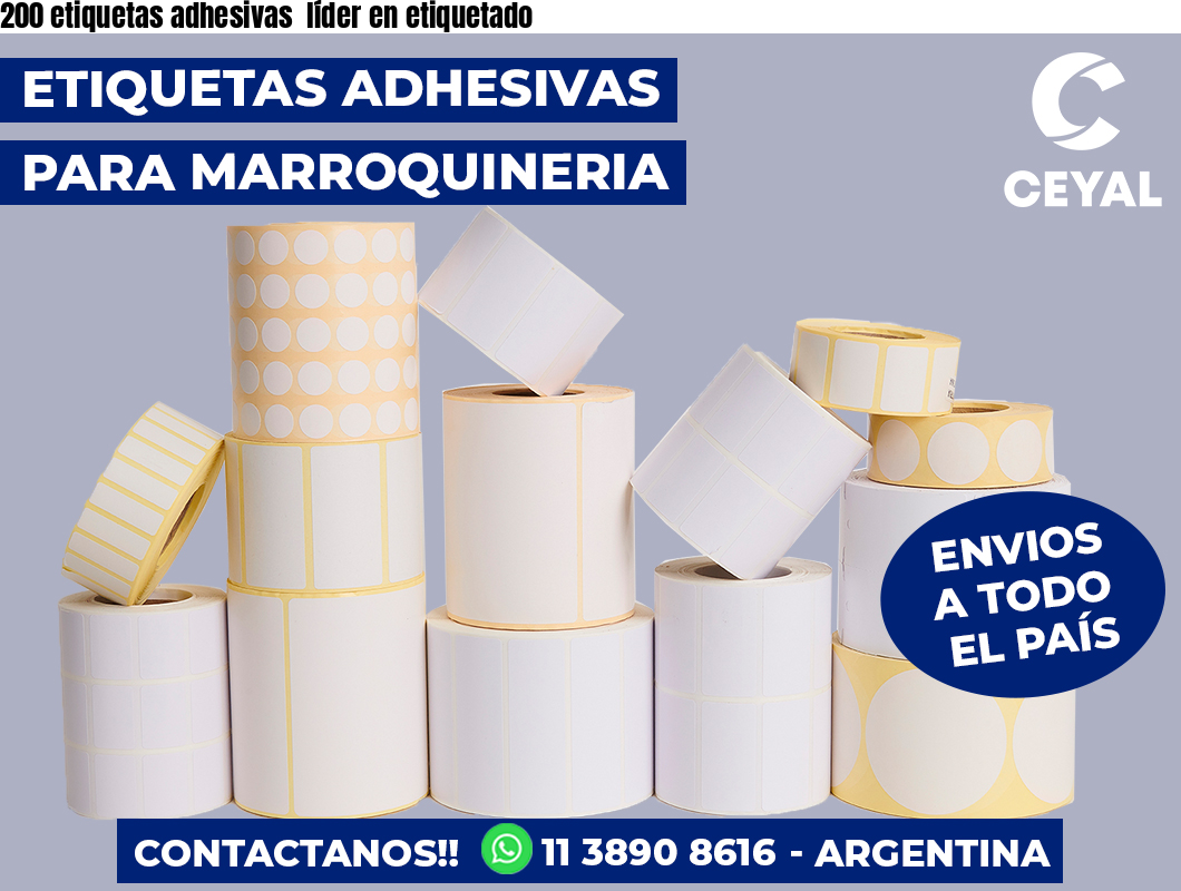 200 etiquetas adhesivas  líder en etiquetado