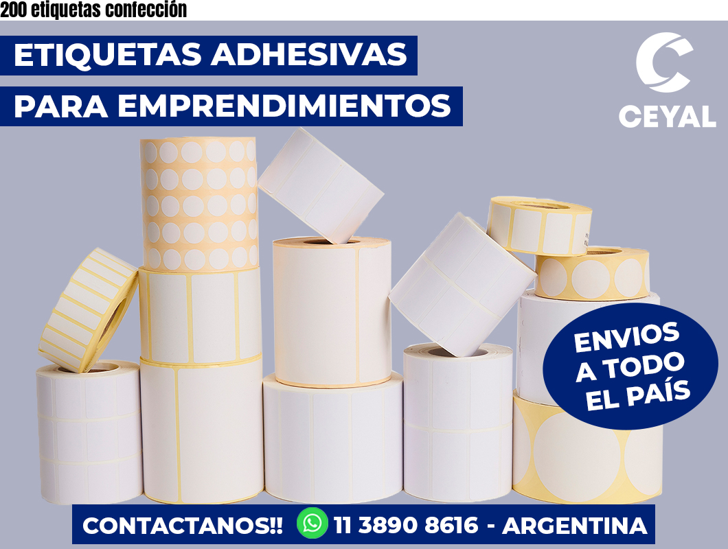 200 etiquetas confección
