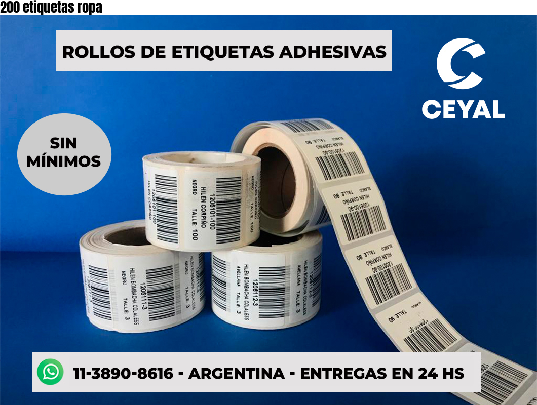 200 etiquetas ropa