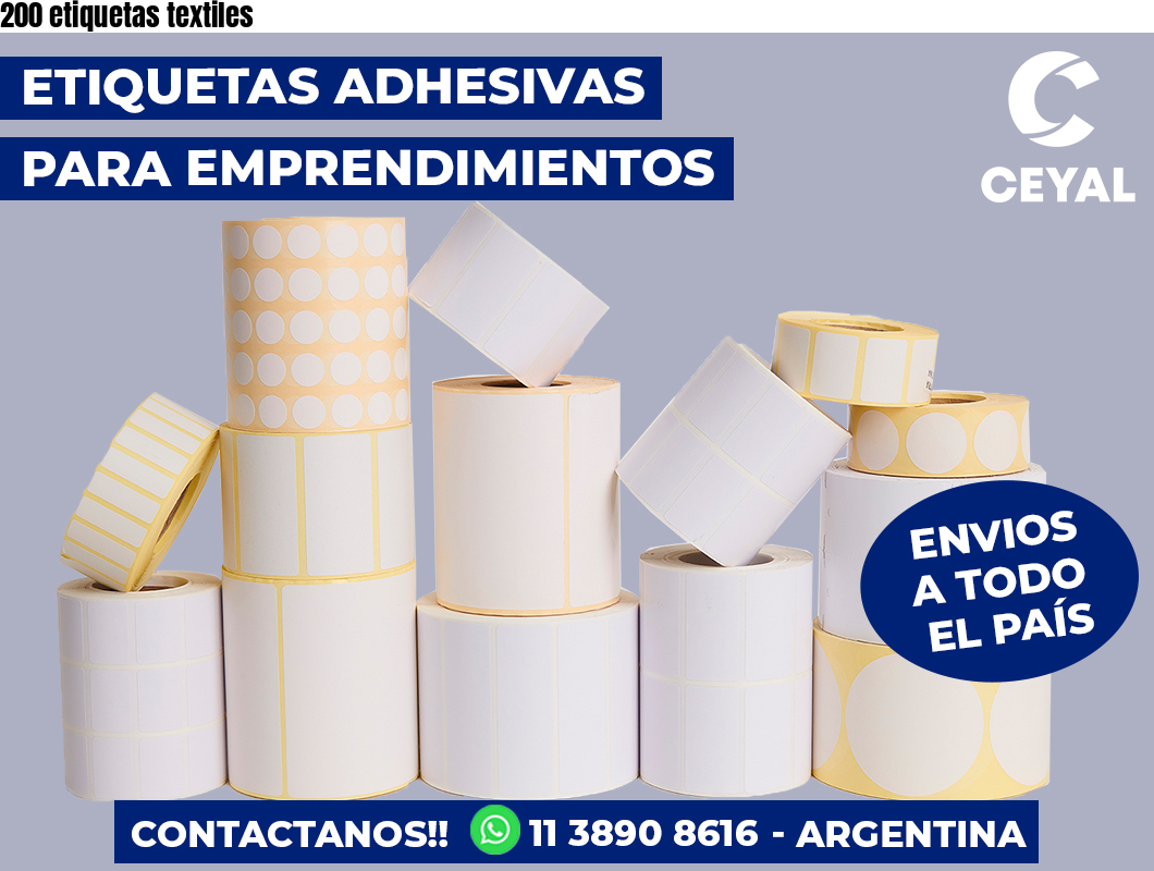 200 etiquetas textiles