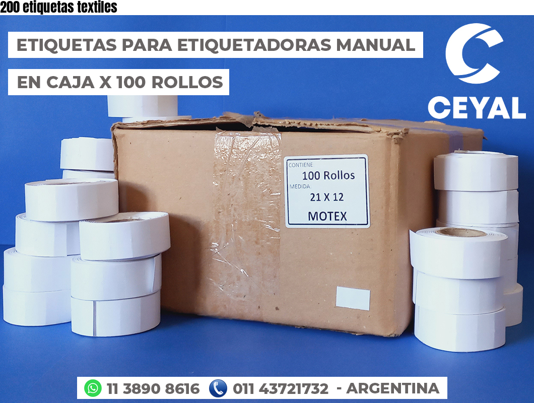 200 etiquetas textiles