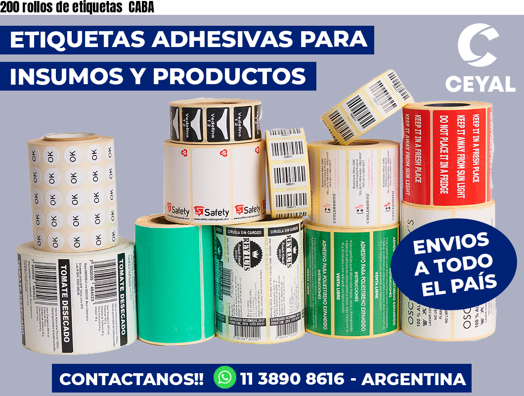 200 rollos de etiquetas  CABA