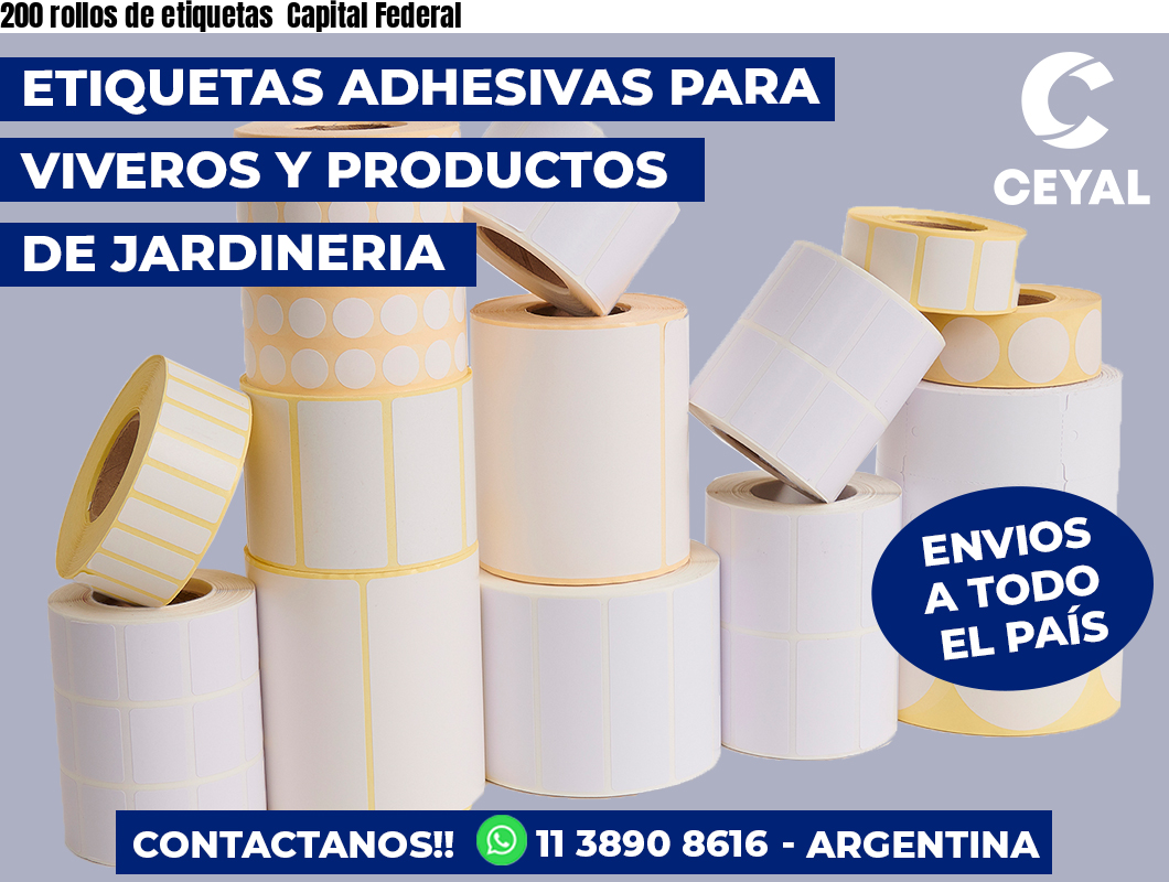 200 rollos de etiquetas Capital Federal