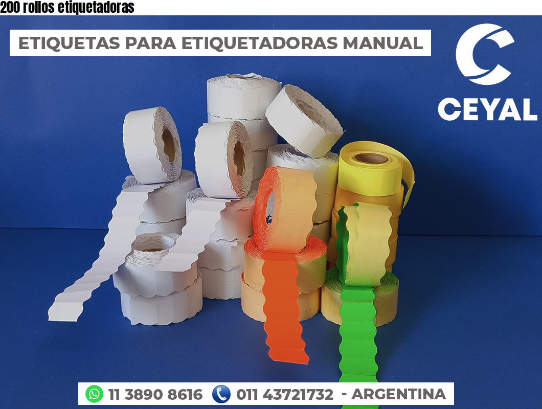 200 rollos etiquetadoras