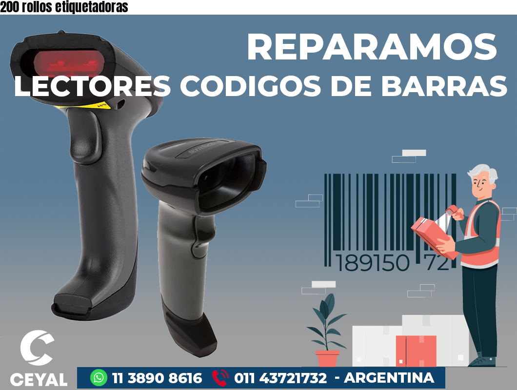 200 rollos etiquetadoras
