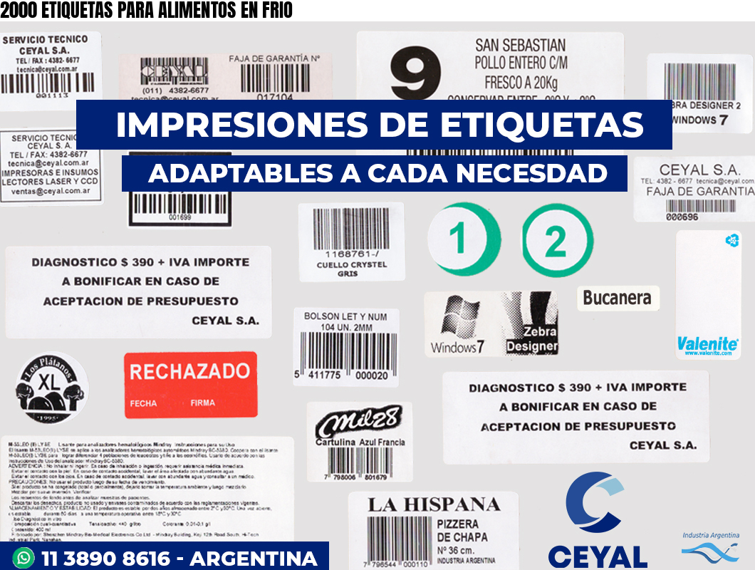 2000 ETIQUETAS PARA ALIMENTOS EN FRIO