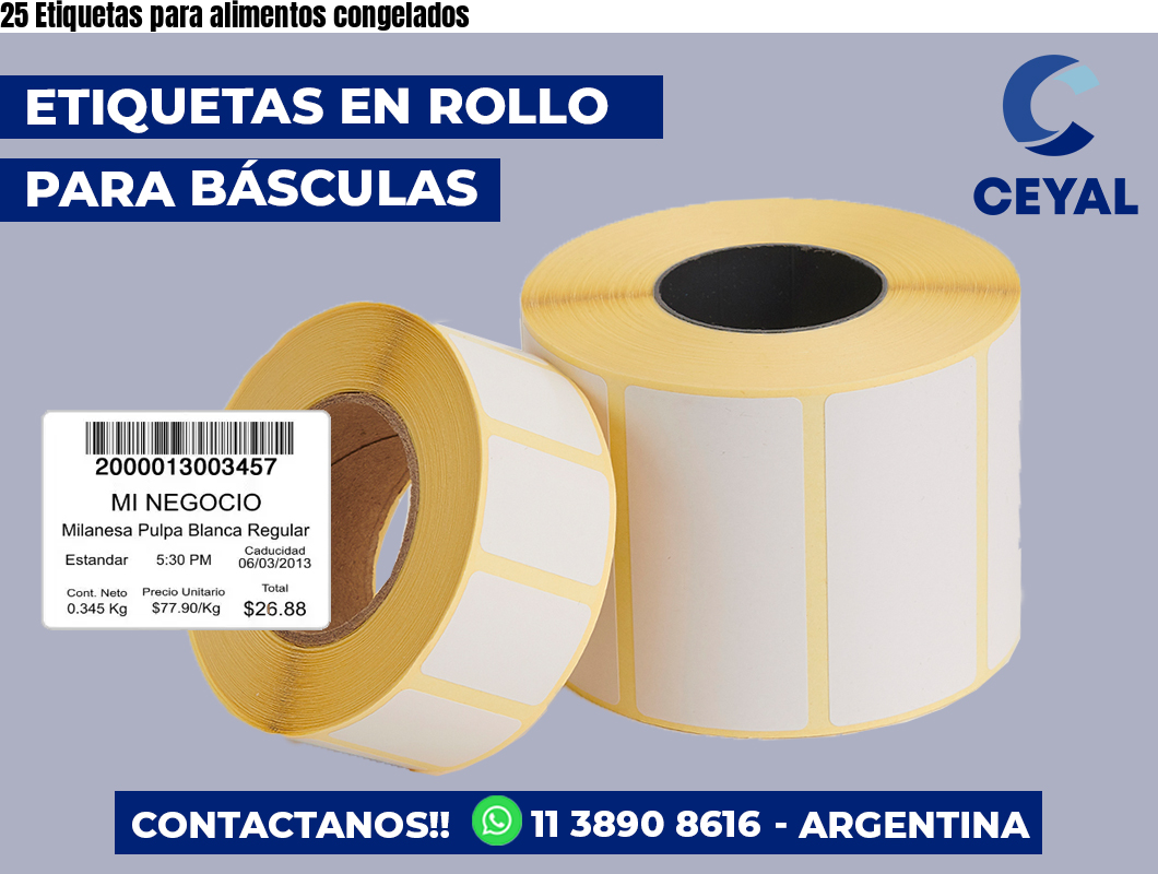 25 Etiquetas para alimentos congelados