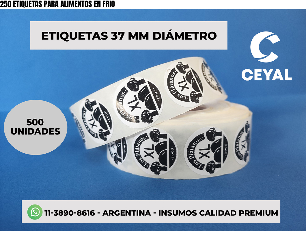 250 ETIQUETAS PARA ALIMENTOS EN FRIO
