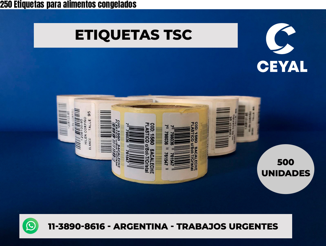 250 Etiquetas para alimentos congelados
