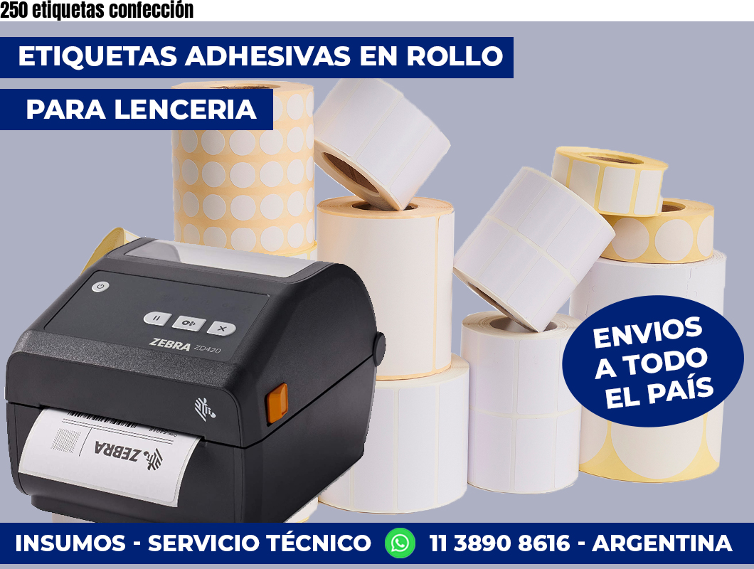 250 etiquetas confección