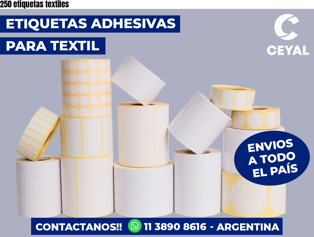 250 etiquetas textiles