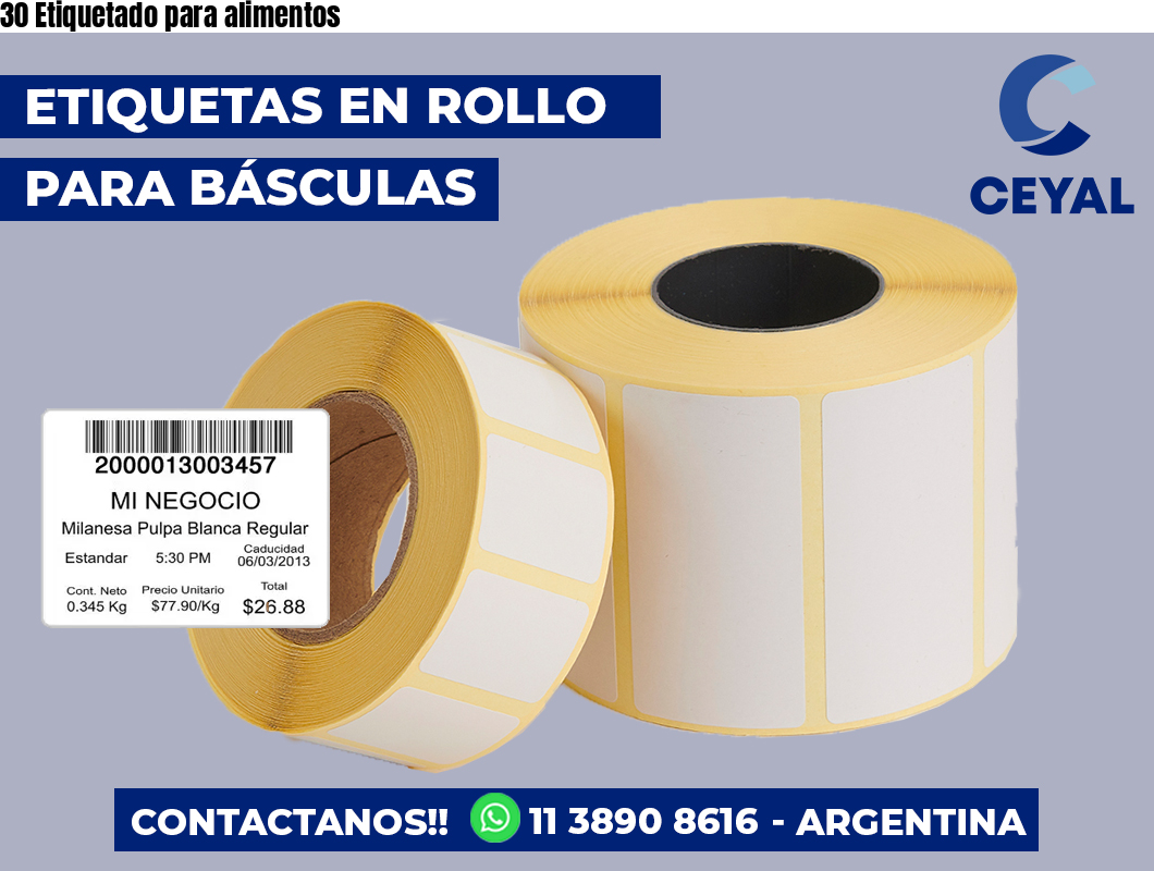 30 Etiquetado para alimentos