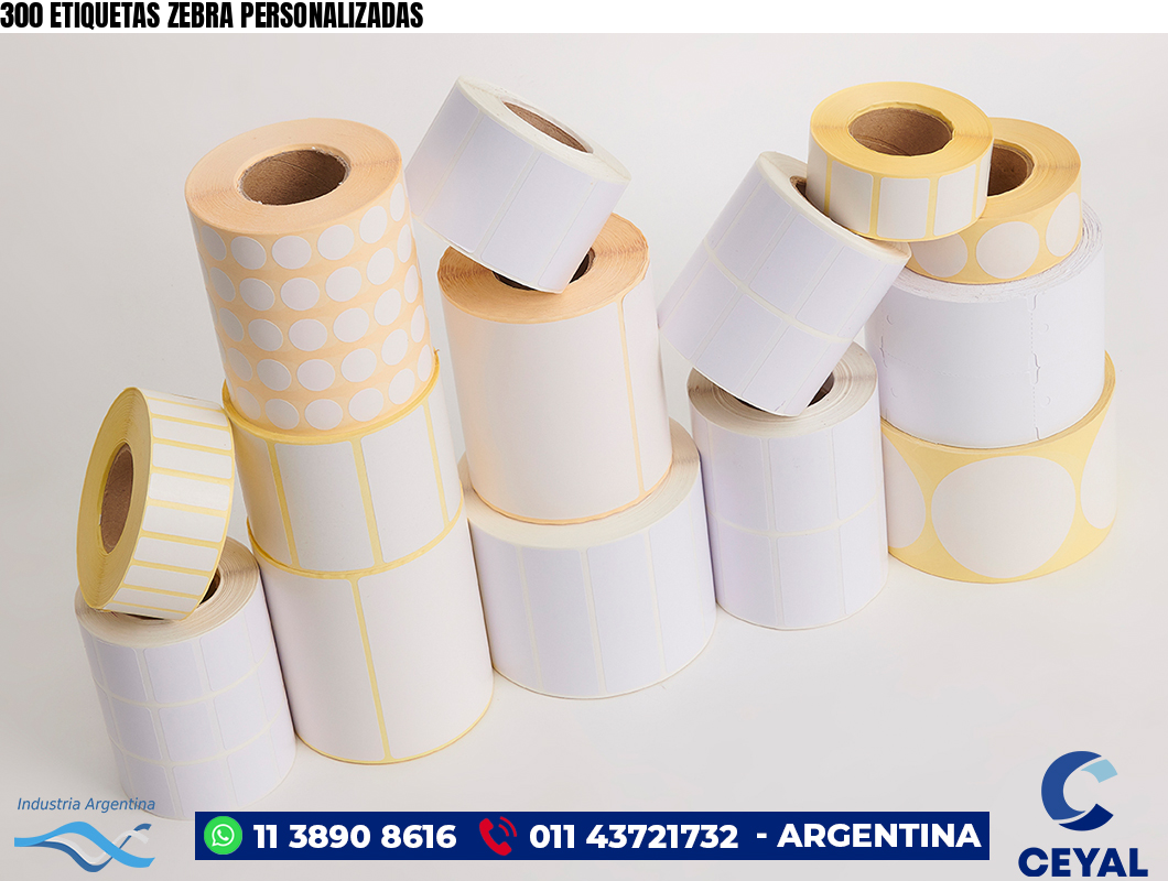 300 ETIQUETAS ZEBRA PERSONALIZADAS