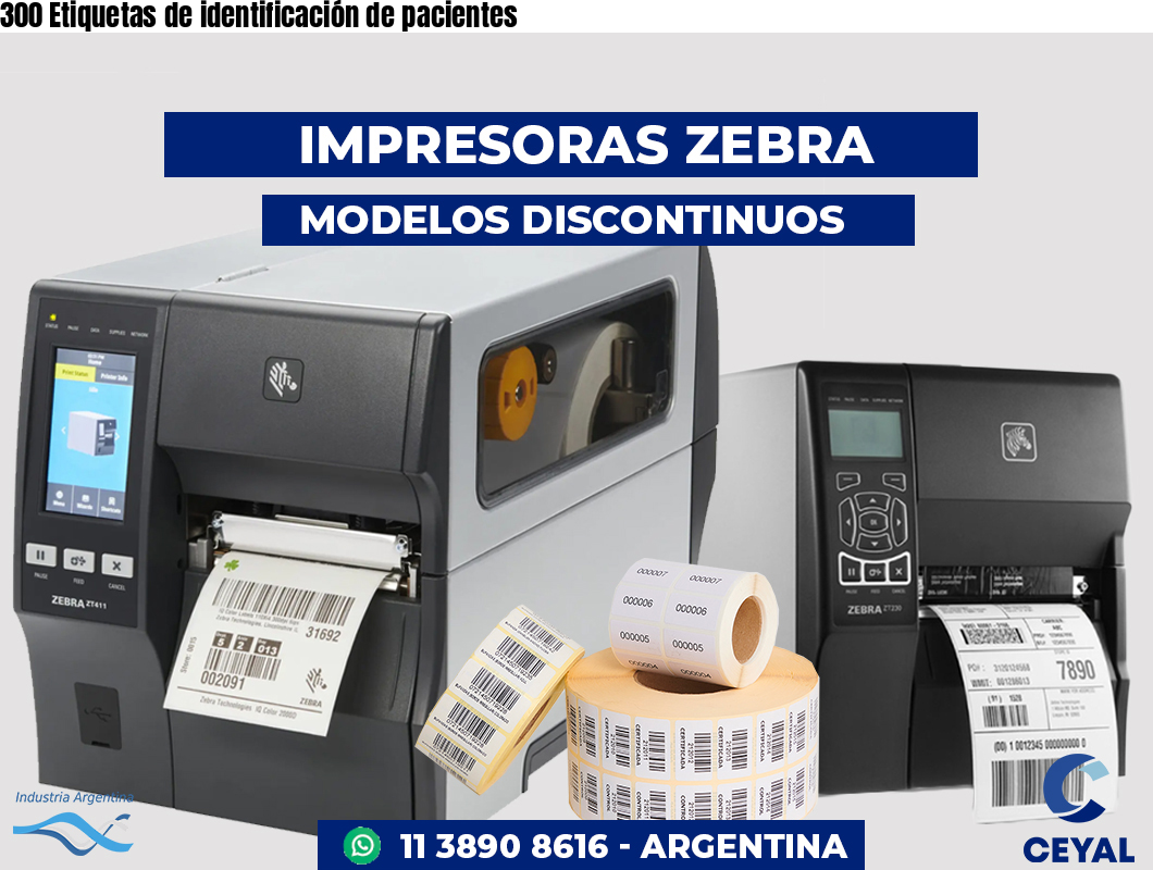 300 Etiquetas de identificación de pacientes