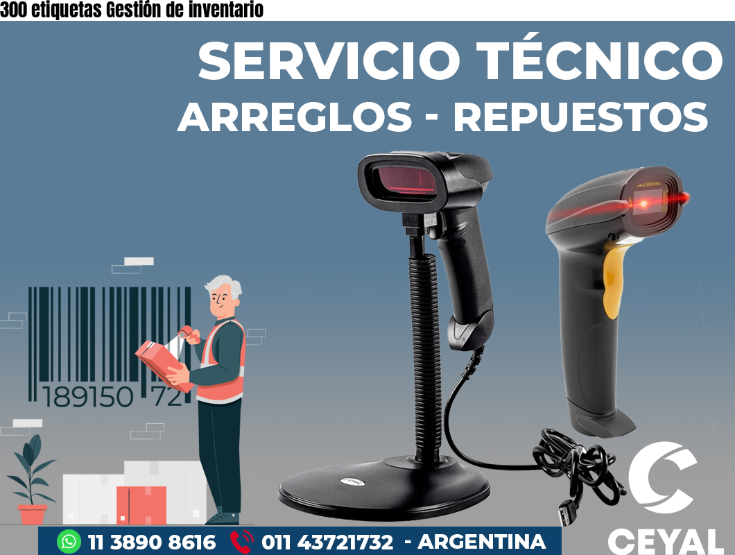 300 etiquetas Gestión de inventario