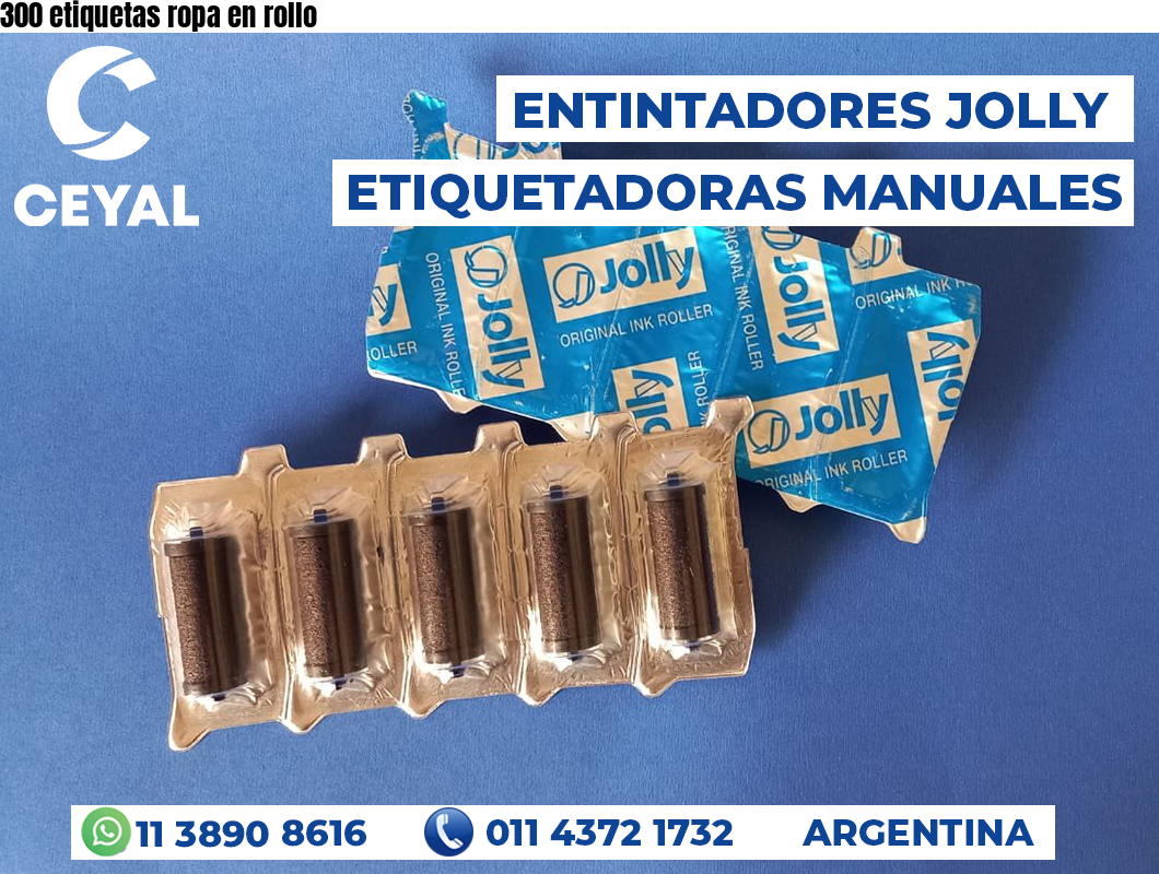 300 etiquetas ropa en rollo