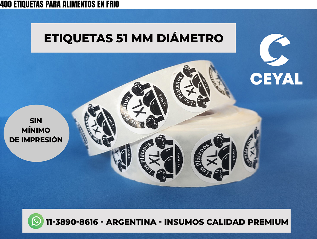 400 ETIQUETAS PARA ALIMENTOS EN FRIO