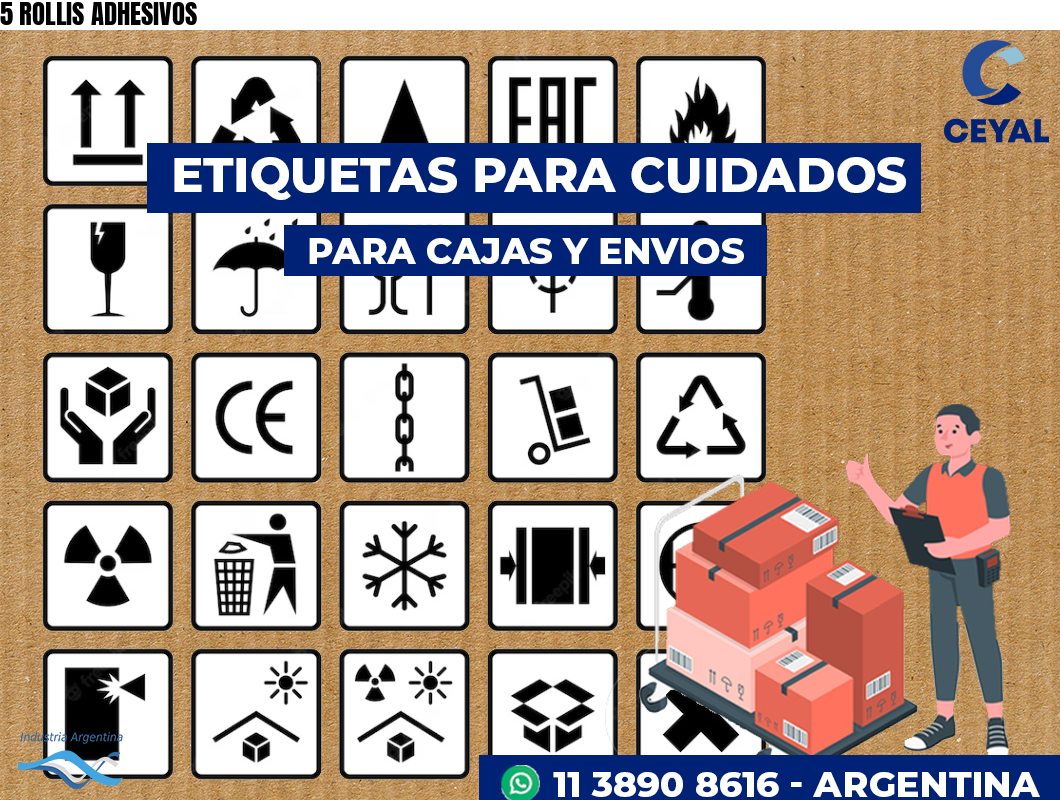 5 ROLLIS ADHESIVOS